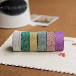 Decorative Washi Tape Glitter Sparkle Masking Tape For DIY Journal Scrapbook Planner Photo Album Office School Supplies Craft