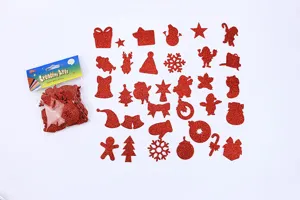 Christmas red glitter EVA foam stickers set DIY crafts holiday party decoration supplies