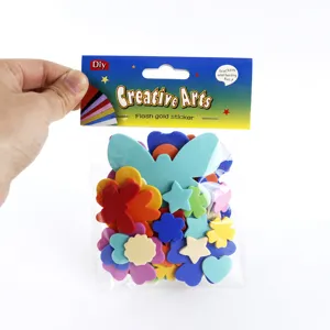 Bunte EVA Schaumstoff Aufkleber Set für Kinder Basteln, Schmetterling Blume, selbstklebend.