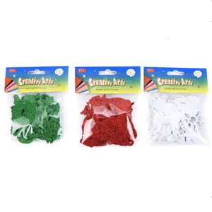 DIY EVA Glitter Christmas Stickers Set Snowflake Tree Cute Craft Decals for Holiday Decor