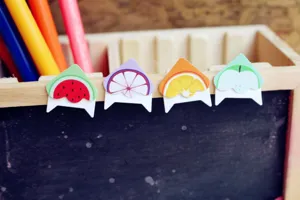 Cute cartoon fruit photo corner stickers paper DIY scrapbook album picture protectors 24pcs