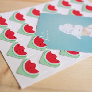 Paper photo corner stickers cute cartoon fruit watermelon design 24 pcs DIY album decor