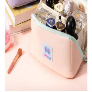 Gran capacidad neceser de viaje bolsa de maquillaje portátil bonito organizador marshmallow
