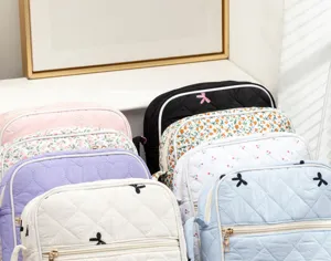 Quilted book storage bag portable travel prayer book protective cover cute floral pouch