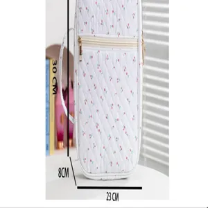 Quilted book storage bag portable travel prayer book protective cover with handle size info
