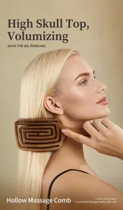 Hollow massage hairbrush for women, designed for scalp care, volumizing, and daily hair styling.