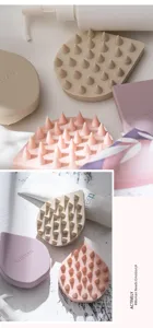 Cepillo de masaje de cuero cabelludo de silicona champú lágrima para lavado de cabello