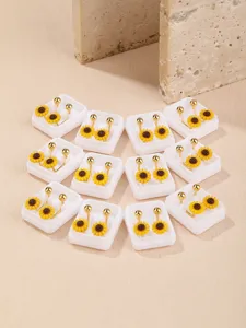 Sunflower stud earrings set cute floral jewelry accessories wholesale detail view