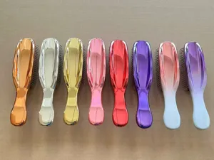 Brosse à cheveux démêlante électrodéposée, peigne de massage du cuir chevelu sec et humide.