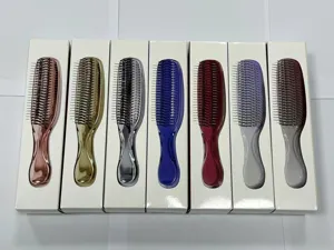 Brosse à cheveux de massage du cuir chevelu professionnelle, humide et sèche, multicolore.