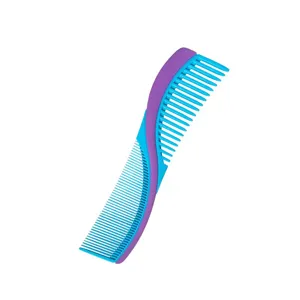 Blue purple curved hair cutting comb dual sided styling tool for professional salon daily use