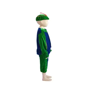 Disfraz de cosplay de terciopelo verde para ninos para fiesta de Halloween vista lateral