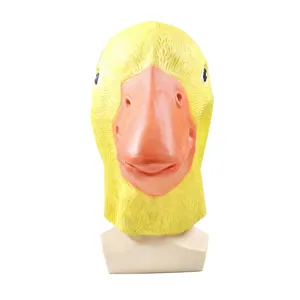 Funny yellow duck goose animal latex mask for Halloween costume party dress up role play