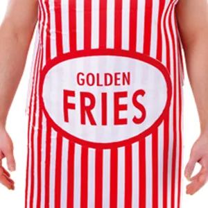 Funny red white striped french fries costume adult food party cosplay outfit apparel