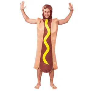 Drôle de costume de hot-dog pour adultes, idéal pour Halloween, spectacle de scène et cosplay.