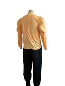 Adult muscle costume back view fake muscle shirt and pants for halloween cosplay party.