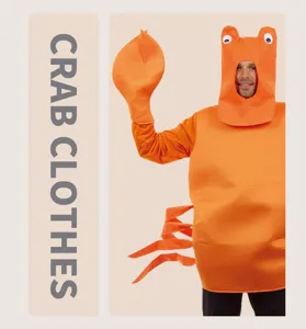 Costume de crabe orange pour adulte drôle tenue de cosplay pour Halloween carnaval scène.