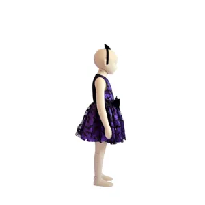 Kinder Halloween Fledermaus Kostüm Kleid ärmellos lila Mesh Partybekleidung Mädchen Outfit