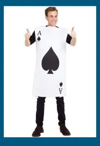 Costume de carte de poker drôle adulte pique A cosplay fête scène performance homme.