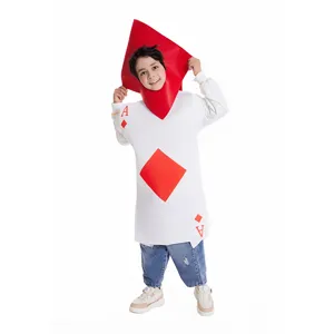 Costume de carte à jouer As de carreau pour enfants fête drôle spectacle cosplay tenue