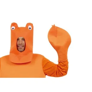 Costume de crabe orange pour cosplay de carnaval d'Halloween, tenue de scène amusante.
