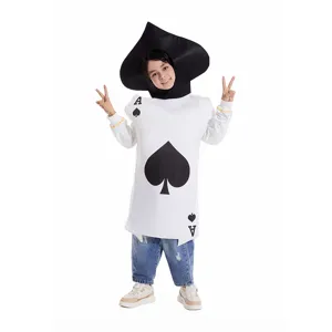 Costume de carte à jouer As de Pique pour enfants fête de mascarade cosplay spectacle