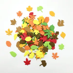 Colorful EVA foam maple leaf and animal stickers for kids DIY handmade craft decoration projects