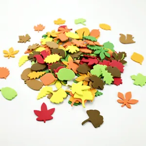 Children DIY Craft Foam Stickers Autumn Maple Leaf Mixed Colorful EVA Foam Stickers Preschool Educational Handmade Toys