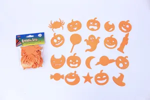 Halloween EVA glitter foam stickers set, DIY adhesive pumpkin ghost decorations for kids crafts.