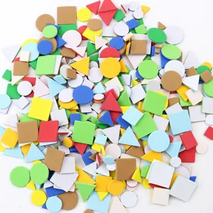 Kids DIY EVA geometric foam stickers colorful craft shapes for kindergarten art projects