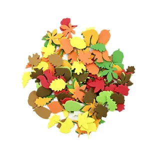EVA foam maple leaf stickers DIY autumn theme colorful assorted craft stickers for kids