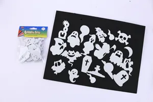 Halloween EVA foam glitter stickers DIY ghost skull decals for party decoration crafts
