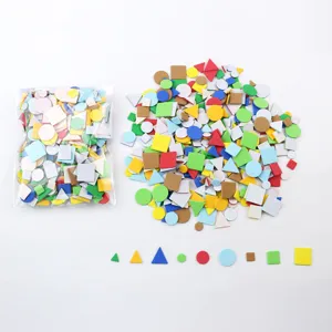 Kids DIY EVA Foam Geometric Stickers Colorful Mosaic Craft Shapes Educational Toys Set