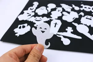 Halloween EVA foam glitter stickers children DIY spooky ghost skull decoration craft parts set