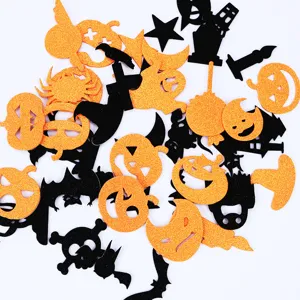 Halloween EVA glitter foam stickers set, self-adhesive DIY pumpkin bat party decor.