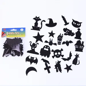 Halloween EVA glitter foam stickers DIY self-adhesive spooky party decorations for kids craft.