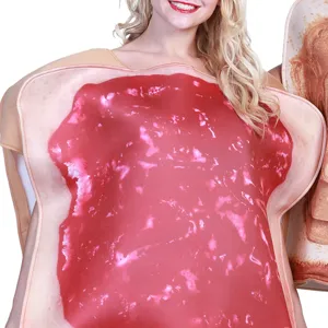 Deguisement drole de pain de mie grille avec confiture pour fete Halloween cosplay.