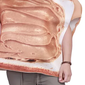 Drôle costume d'Halloween toast beurre de cacahuète tenue pour fête adulte spectacle
