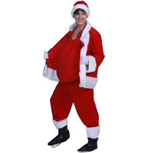 Noël Père Noël Costume Accessoires Faux Ventre Rouge Velours Costume Adulte Unisexe Fête Festive Scène Performance Tenue