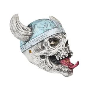 Halloween latex skull mask Viking pirate helmet creepy costume party scary decoration prop