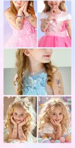 Kids glitter temporary tattoo stickers waterproof cartoon unicorn butterfly deer cute art