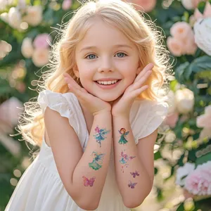 Kids Waterproof Glitter Temporary Tattoo Stickers Cartoon Butterfly Unicorn Bear Cute Body Art Sticker For Children