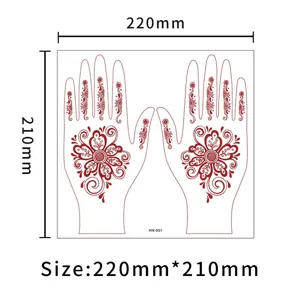 Waterproof Temporary Henna Tattoo Sticker Women Hand Lace Floral Body Art Transfer Fake Tattoo Decals Party Makeup