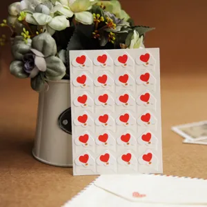 Red heart paper photo corner stickers for DIY scrapbook album handmade crafts decoration