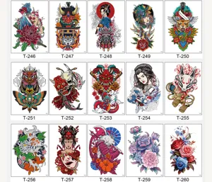 Autocollants de tatouage temporaire traditionnels japonais imperméables fleurs geisha motifs