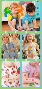 Kids waterproof temporary cartoon tattoos cute animal unicorn stickers for party rewards