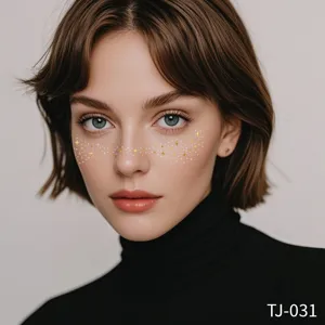 Independence Day Pride Day Freckle Face Tattoo Stickers Waterproof Metallic Gold Silver Star Makeup Body Art Temporary Tattoos