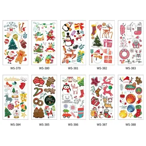 Christmas luminous temporary tattoo stickers for kids, waterproof holiday party decoration set.
