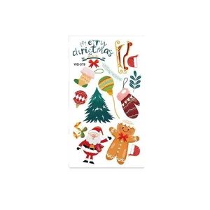 Christmas temporary tattoos for kids waterproof cute cartoon holiday party sticker sheet