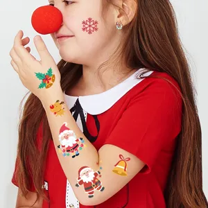 Kids Christmas temporary tattoos waterproof cartoon holiday party face arm sticker designs